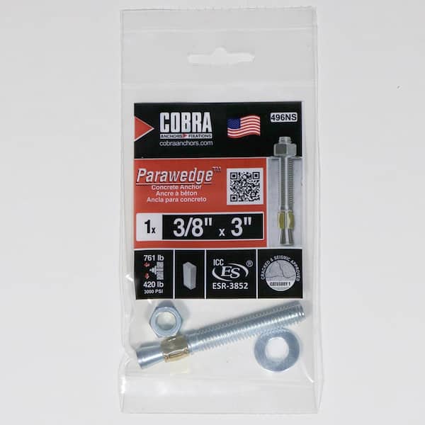Cobra Anchors 3/8 in. x 3 in. Parawedge Anchor (1-Pack)