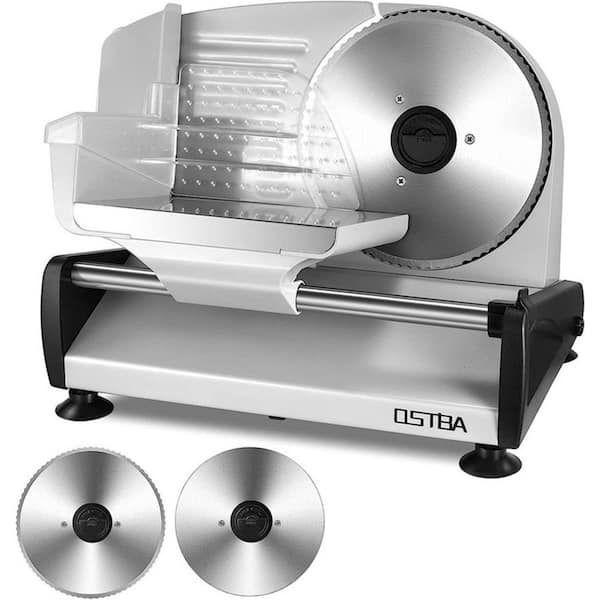 Unbranded Meat Slicer 200W Electric Deli Food Slicer with 2 Removable 7.5 in. Stainless Steel Blade, Adjustable Thickness
