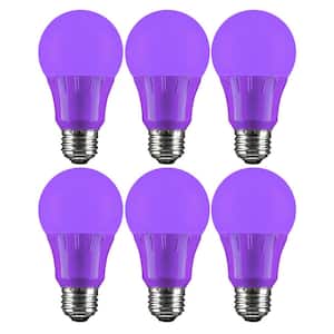 25-Watt Equivalent A19 Non-Dimmable UL Listed E26 Medium Base Colored Purple LED Light Bulb (6-Pack)