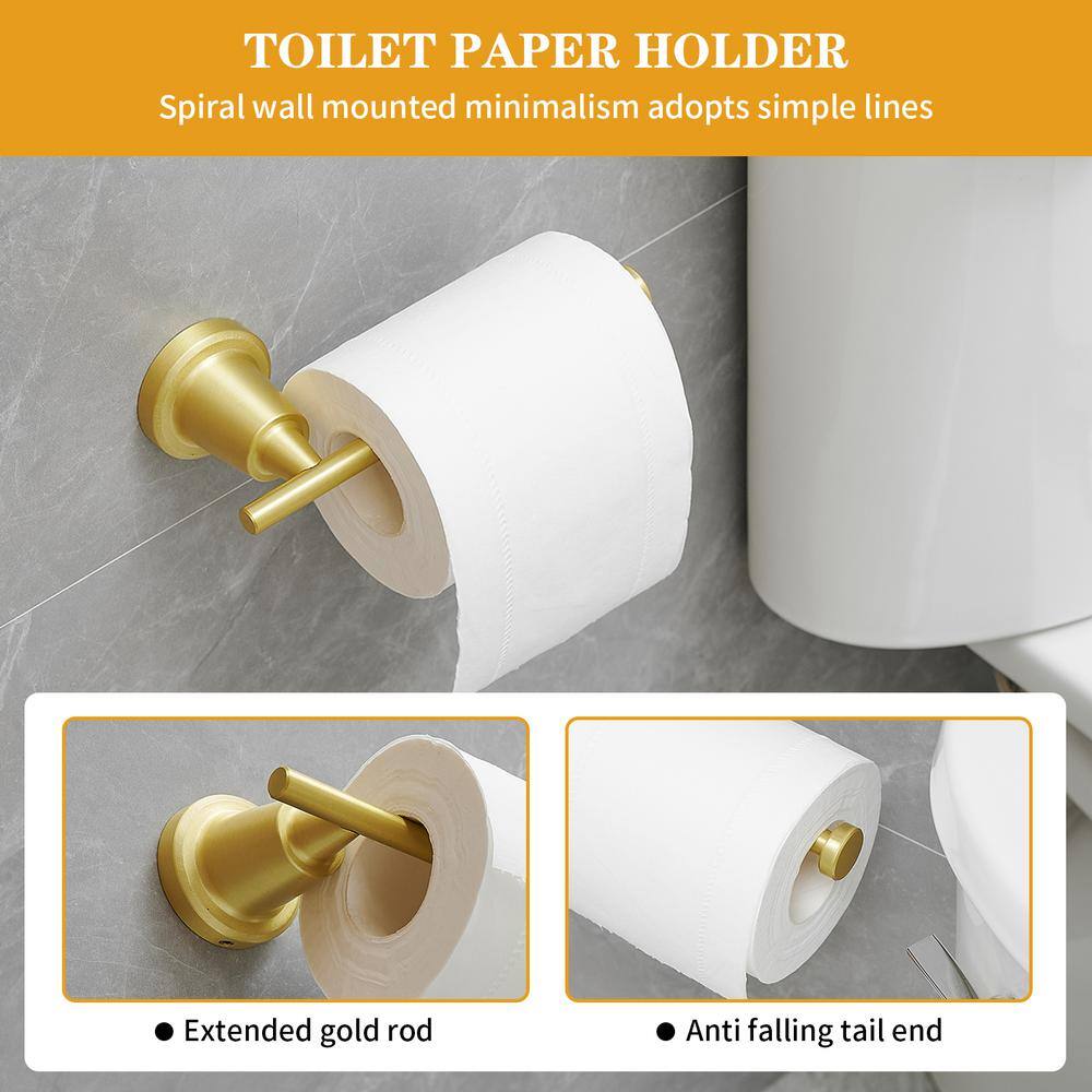 Brushed Gold Stainless Steel 4-Piece Bathroom Hardware Set