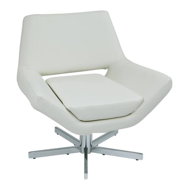 OSP Home Furnishings Yield White Faux Leather Office Chair