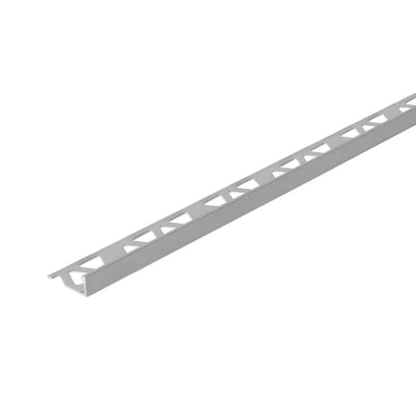 Brushed Satin Clear Anodized 1.13 in. W x 96 in. L Aluminum 3/8 in. Tile Edge Trim