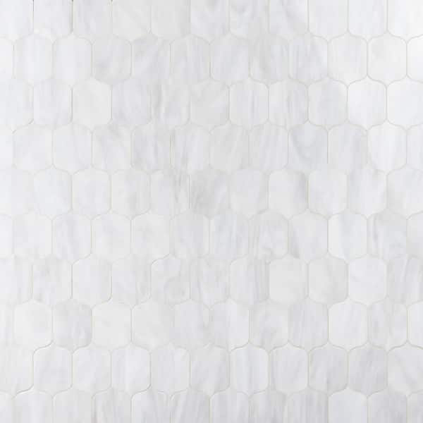 Ivy Hill Tile Rococo Lantern Cloud White 10.68 in. x 14.18 in. Polished Glass Wall Tile (0.78 sq. ft./Each)
