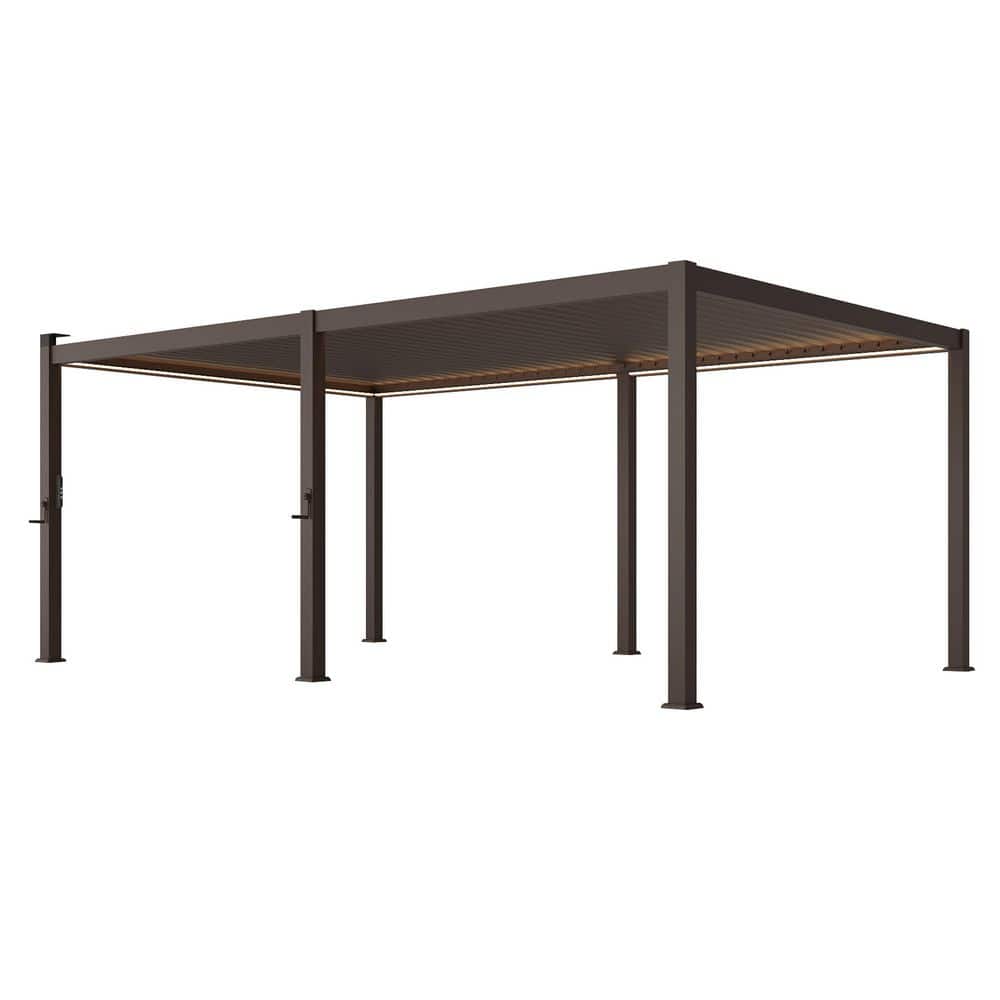 12 ft. x 20 ft. LED Gray Weather-Resistant Aluminum-Steel Pergola with Adjustable Louvers price history on PriceWatchPro