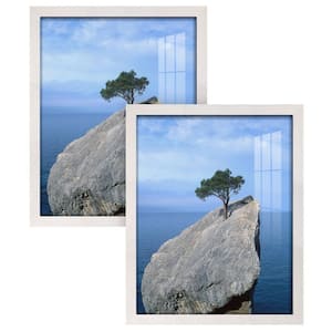Grooved 11 in. x 14 in. White Picture Frame (Set of 2)