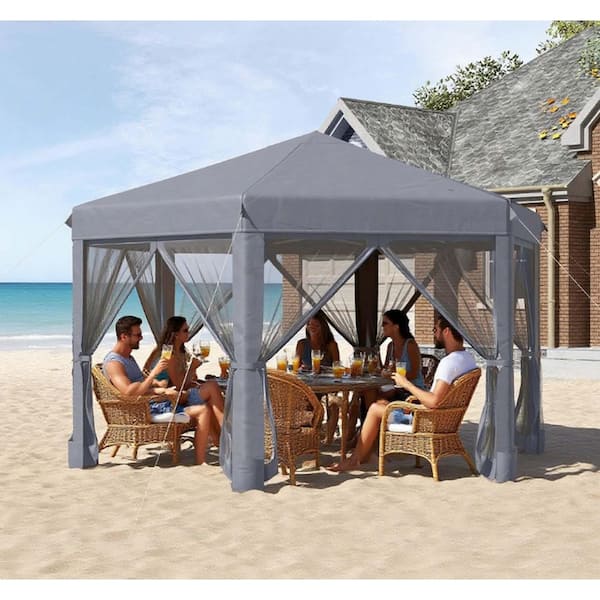 10.5 ft. x 12.5 ft. Dark Gray Heavy Duty Outdoor Canopy Tent, Pop