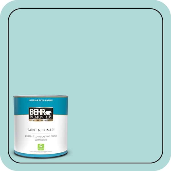 BEHR PREMIUM PLUS 1 qt. #510C-3 Rivers Edge Satin Enamel Low Odor Interior Paint & Primer