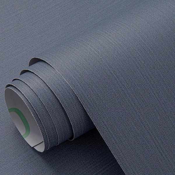 TUKTUK Fabrica 24 in. x 18 ft Sky Blue Grasscloth Vinyl Peel & Stick Contact Paper Self Adhesive Linen Texture Wallpaper Roll