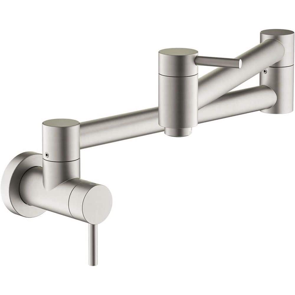 Circular Wall Mount Pot Filler with Handle in Brushed Nickel price history on PriceWatchPro