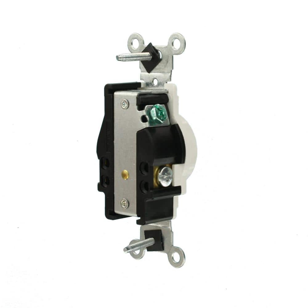 White Tamper-Resistant Single Receptacle with Wall Plate