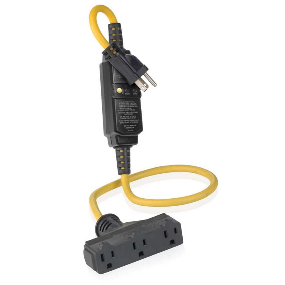Leviton Leviton Outdoor 3 ft. L Black/Yellow Extension Cord 14/3