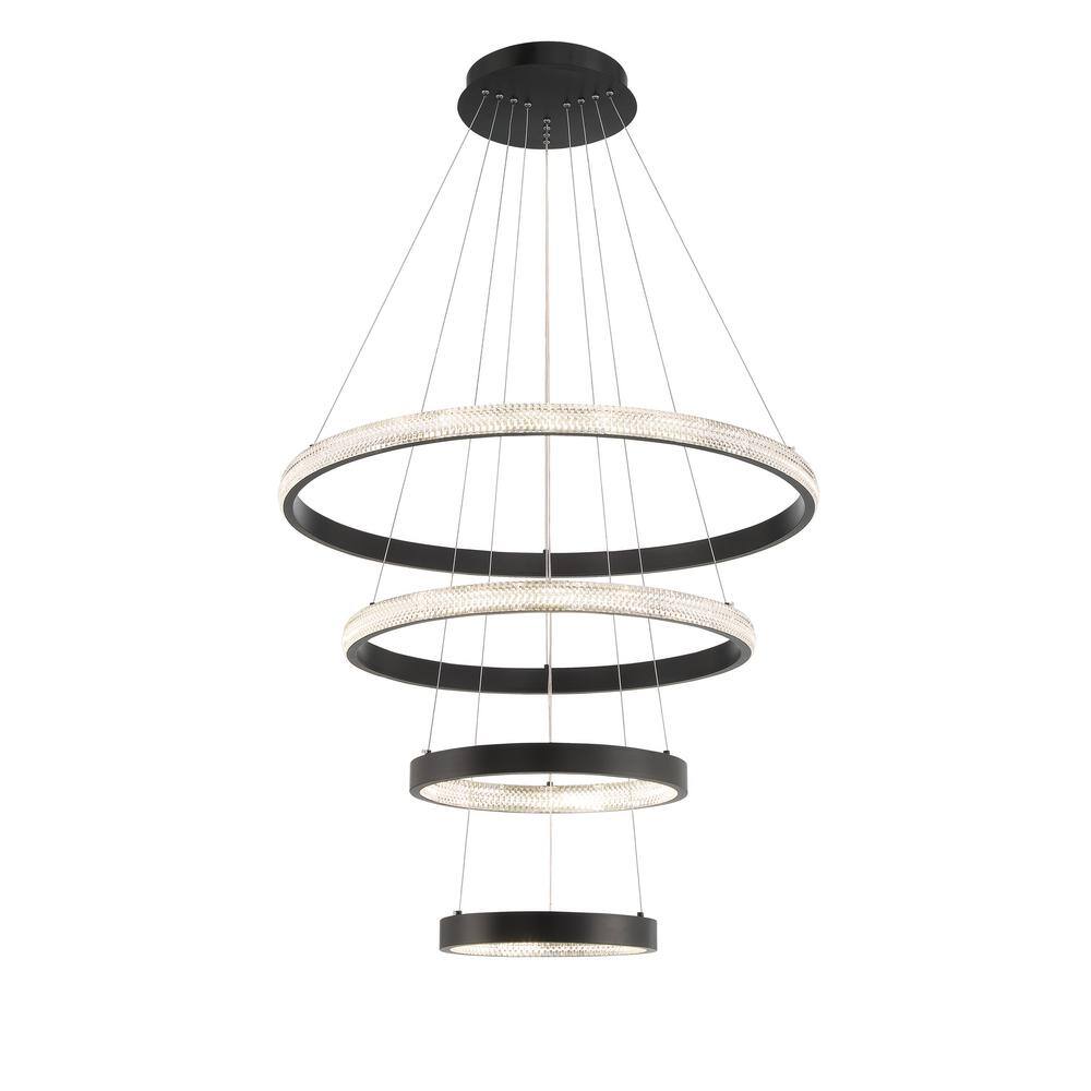 Vanity Art 4Light Unique Integrated LED Chandelier in Black SYLED1904BK The Home Depot