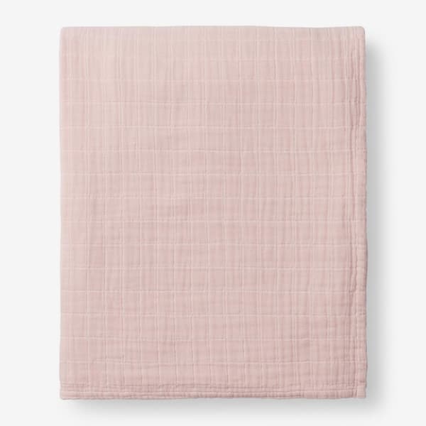 The Company Store Gossamer Rose Water Solid Cotton Full Woven Blanket
