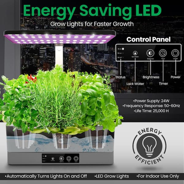Kit Hydroponic System Hydroponic Complete Grow Herbs 24w led lamps 