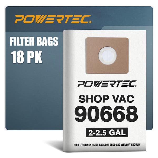 2-2.5 Gal. Shop Vacuum Bags for Shop Vac Type B 9066800,9066833 Filter Bags, Replacement For Shop Vac Bags (18-Pack)