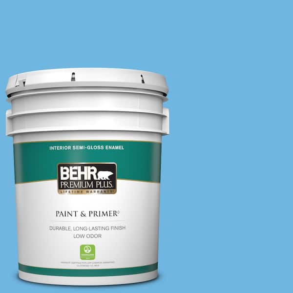 BEHR PREMIUM PLUS 5 gal. #P500-4 Life Force Semi-Gloss Enamel Low Odor Interior Paint & Primer