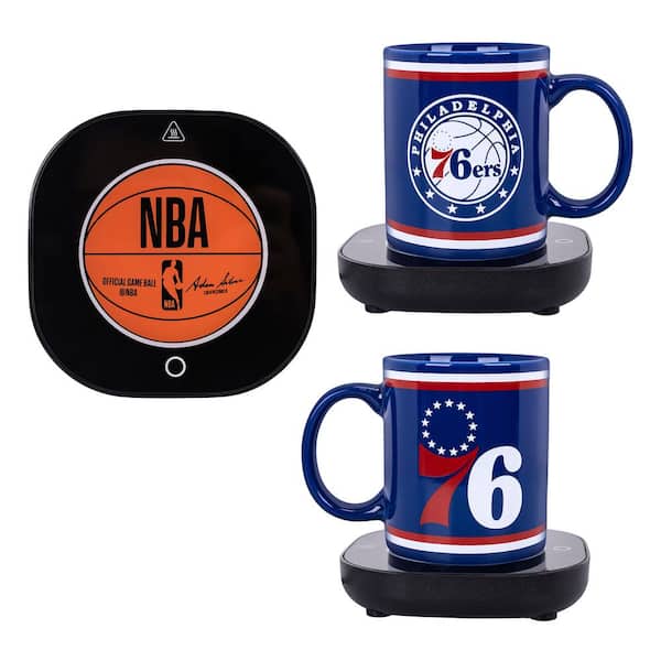 Uncanny Brands NBA Philadelphia 76ers Blue Single-Cup Coffee Mug with Mug Warmer for your Coffee Maker