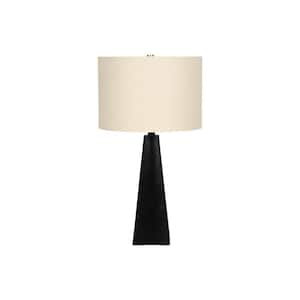 26.5 in. Beige Modern Integrated LED Bedside Table Lamp with Beige Linen Shade