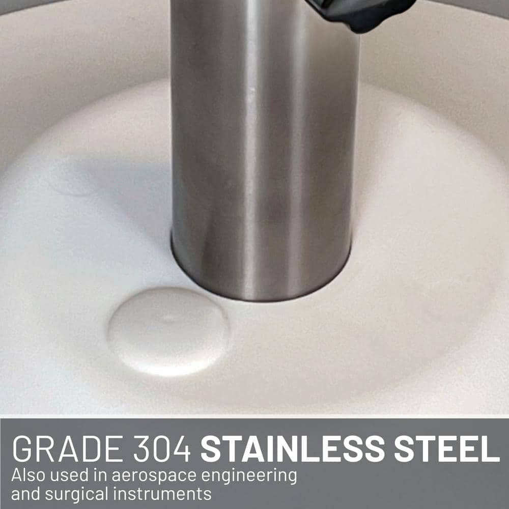White Stainless Steel Fillable Patio Umbrella Base with Wheels