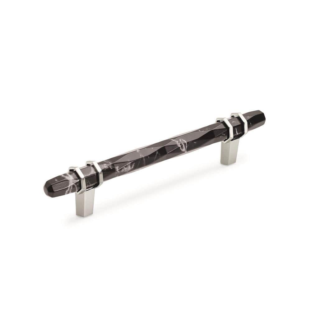 Carrione 5-1/16 in. (128mm) Modern Marble Black/Polished Nickel Bar Cabinet