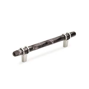 Carrione 5-1/16 in. 128 mm Marble Black/Polished Nickel Bar Pull