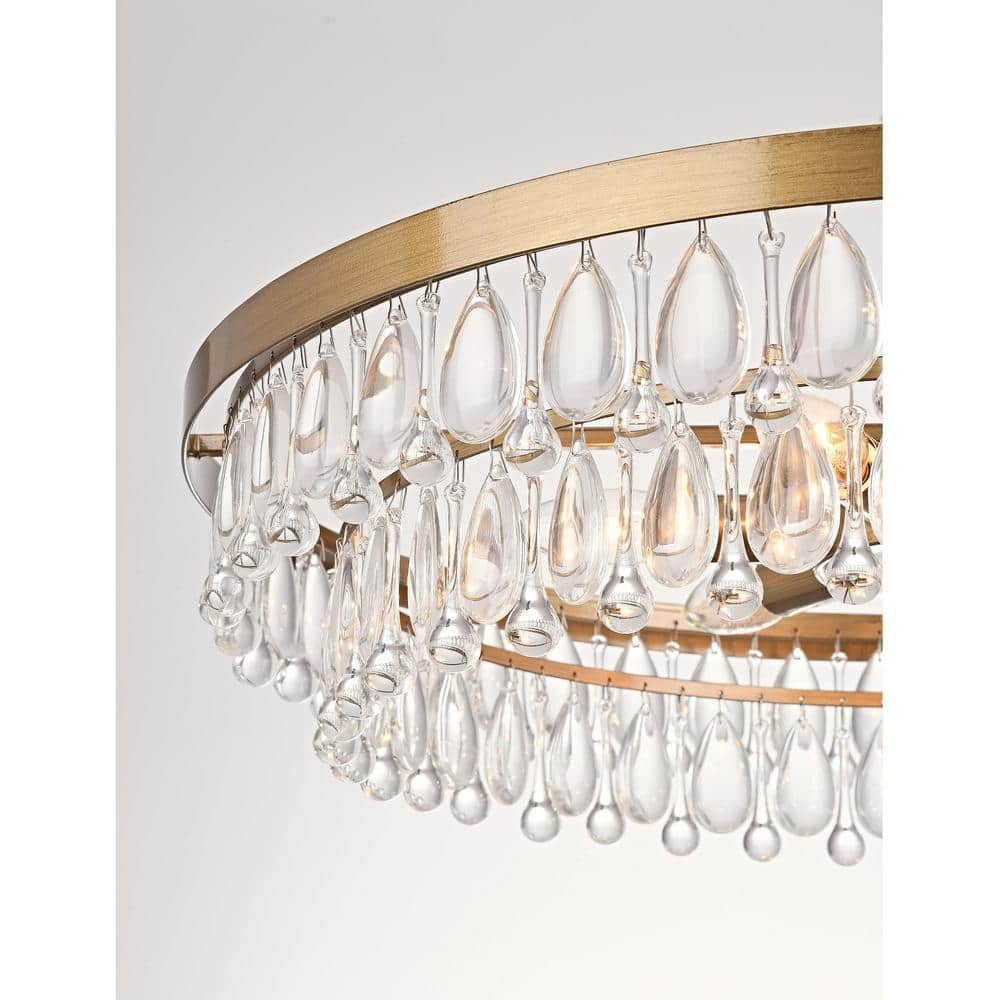 Viviana 24'' Brushed Brass Crystal Candle Chandelier