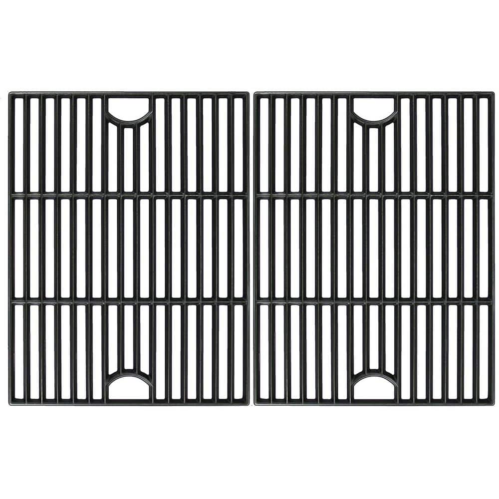 17'' Black Polished Porcelain Coated Cast Iron Grill Grates Set