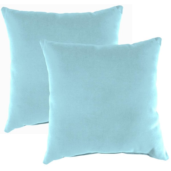 Jordan Manufacturing Sunbrella 16 in. x 16 in. Canvas Mineral Blue Solid  Square Knife Edge Outdoor Throw Pillows (2-Pack) 9952PK2-295H - The Home  Depot