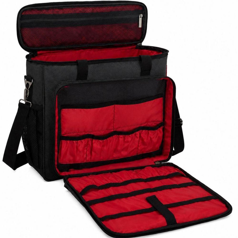 Metal Polyester Residential Black Waterproof Bartender Travel Tote with Padded Interior