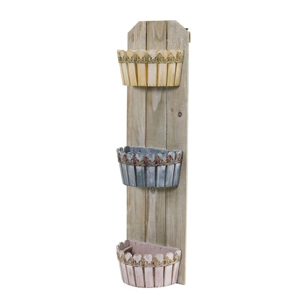Nearly Natural 35 in. Triple Wall Planter