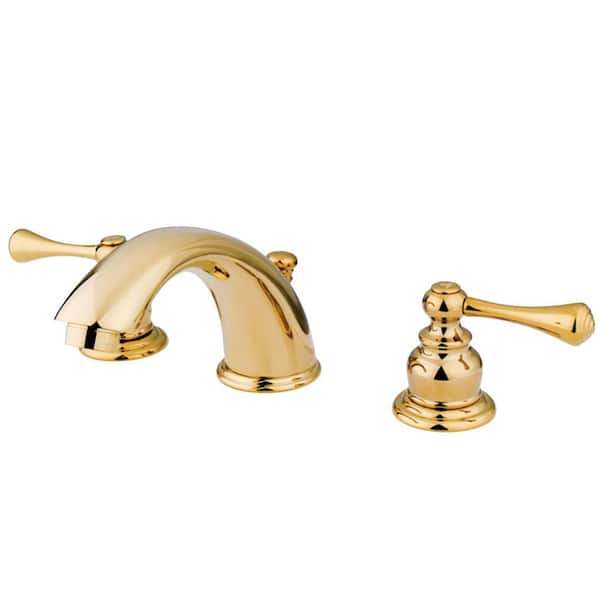Kingston Brass Vintage 8 in. Widespread 2-Handle Bathroom Faucet in Polished Brass