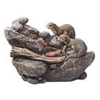Curious Sea Otters Stone Bonded Resin Garden Fountain