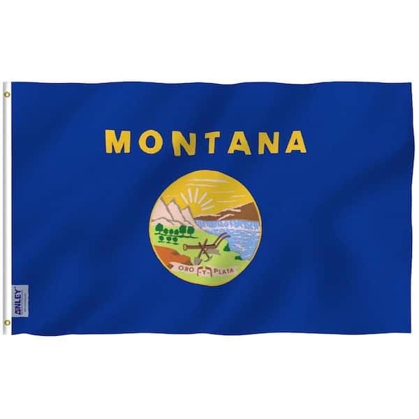 ANLEY Fly Breeze 3 ft. x 5 ft. Polyester Montana State Flag 2-Sided Flags Banners with Brass Grommets and Canvas Header