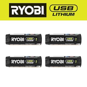 RYOBI 4-Pack USB Lithium 2.0 Ah Rechargeable Batteries