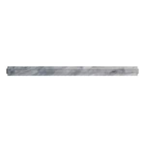 Grandis 0.8 in. x 12 in. Cloud Gray Marble Polished Pencil Liner Tile Trim (0.5 sq. ft./case) (10-pack)
