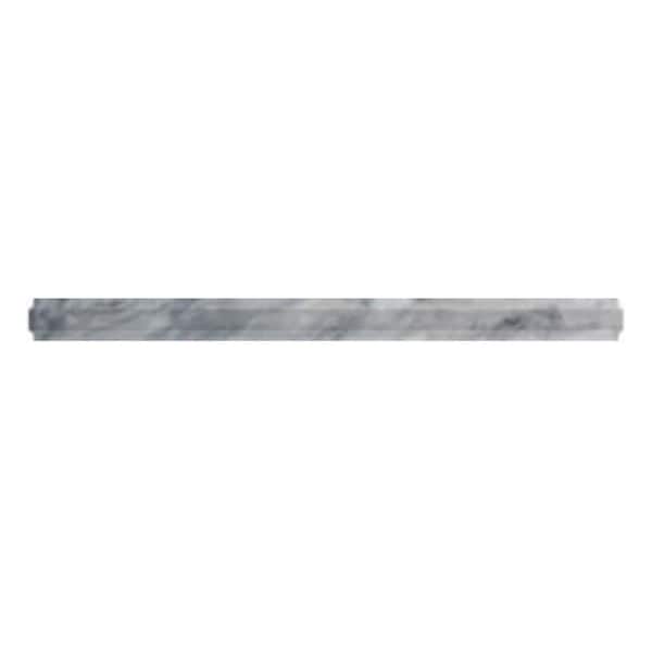Apollo Tile Grandis 0.8 in. x 12 in. Cloud Gray Marble Polished Pencil Liner Tile Trim (0.5 sq. ft./case) (10-pack)
