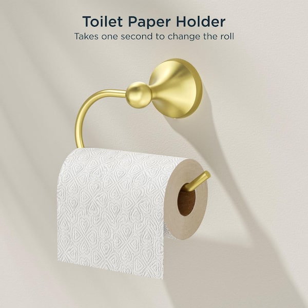 3 -Piece Bath Hardware Set with Included Mounting Hardware in Brushed Gold