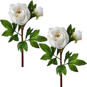 26 in. White Artificial Peony Flower