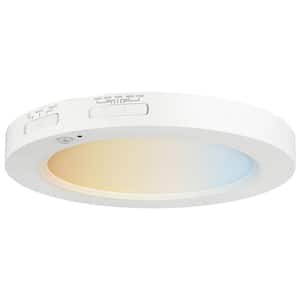 5 in. 1-Light White Selectable LED 27K/30K/35K/40K/50K Color 90 CRI Dimmable Motion Sensor Round Mini Panel Flush Mount