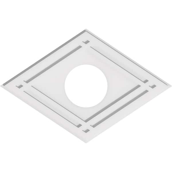 Ekena Millwork 28 in. W x 18-5/8 in. H x 7 in. ID x 1 in. P Diamond Architectural Grade PVC Contemporary Ceiling Medallion