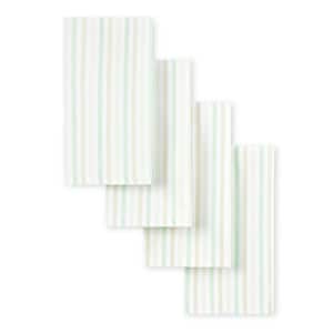 Daisy Stripe 19 in. W x 19 in. H Green Cloth Napkins (Set of 4)