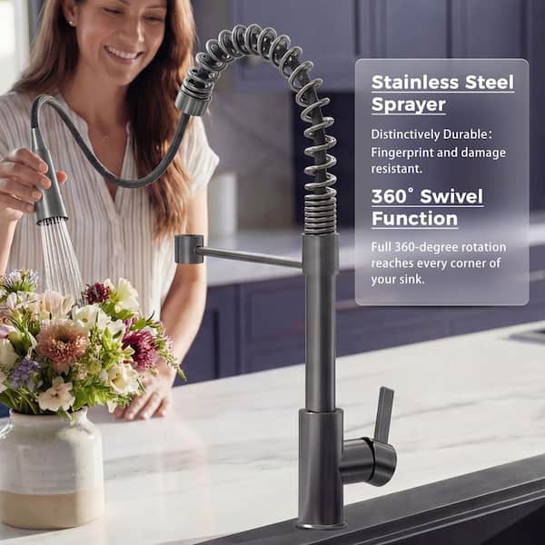 Glacier Bay 27 in. Undermount Single Bowl 18 Gauge Gunmetal Black