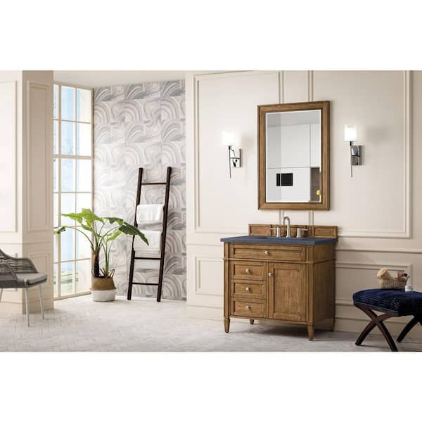 Brittany 36.0 in. W x 23.5 in. D x 34 in. H Bathroom Vanity in Saddle Brown with Charcoal Soapstone Quartz Top