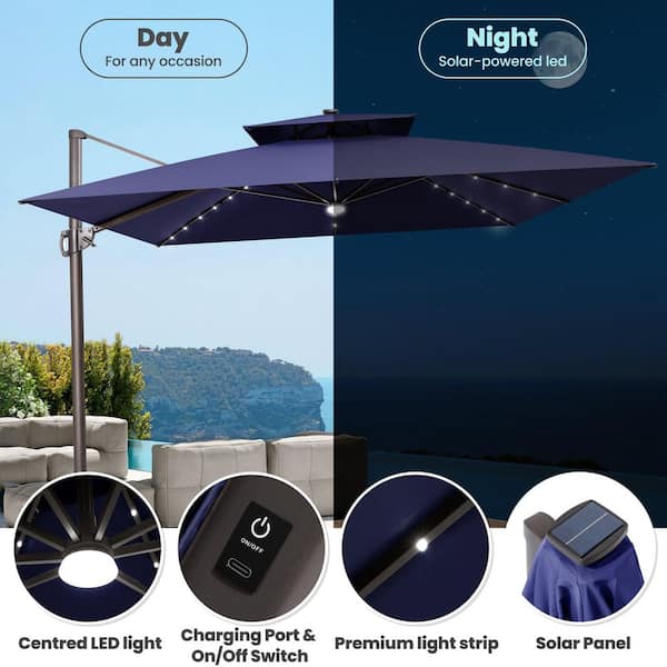 11 ft. - Solar Lighted - Patio Umbrellas - The Home Depot