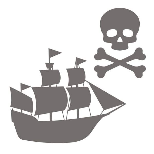 Tempaper Pirate Skull & Crossbones Peel and Stick Wall Decals (Set of 8)