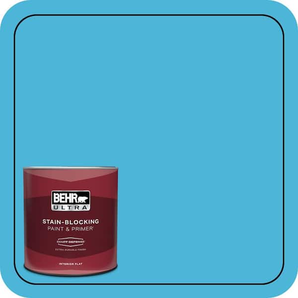 BEHR ULTRA 1 qt. #P490-4 Aztec Sky Extra Durable Flat Interior Paint & Primer