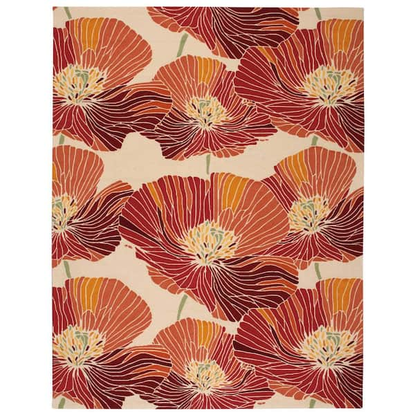 Nourison Fantasy Sunset 8 ft. x 11 ft. Floral Contemporary Area Rug