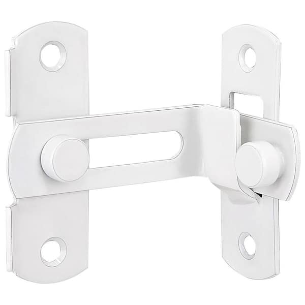 4 Pack Flip Door Sliding Latches 90 Degree Safety Lock Stainless Steel White for Gate Cabinet Closet Doors
