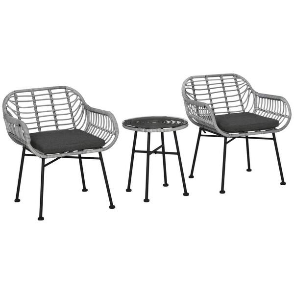 outsunny bistro set grey