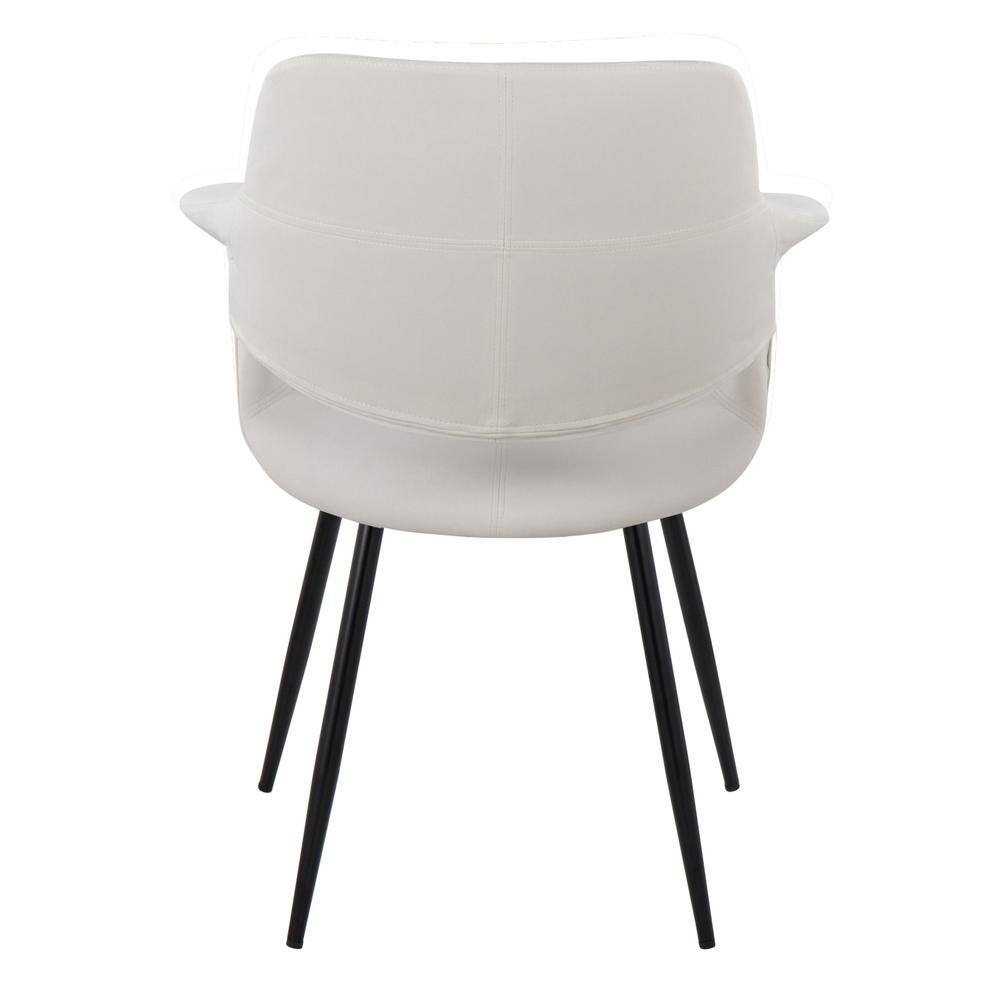 Cream Velvet and Black Metal Vintage Flair Chairs, Set of 2